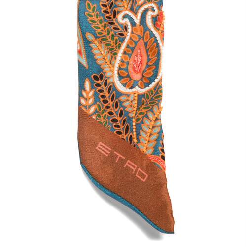 Etro 艾绰 女士 SS26 方巾 佩斯利印花真丝薄软绸
