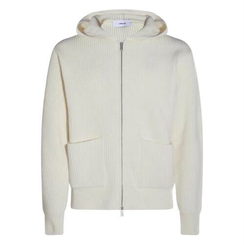 Lardini 男士 FW25 毛衣 罗纹拉链连帽衫