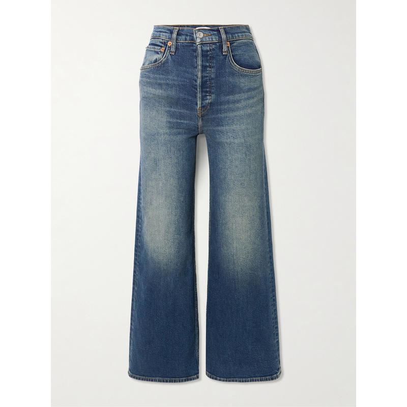 RE/DONE 女士 26春新品 牛仔长裤 短款高腰阔腿牛仔裤
