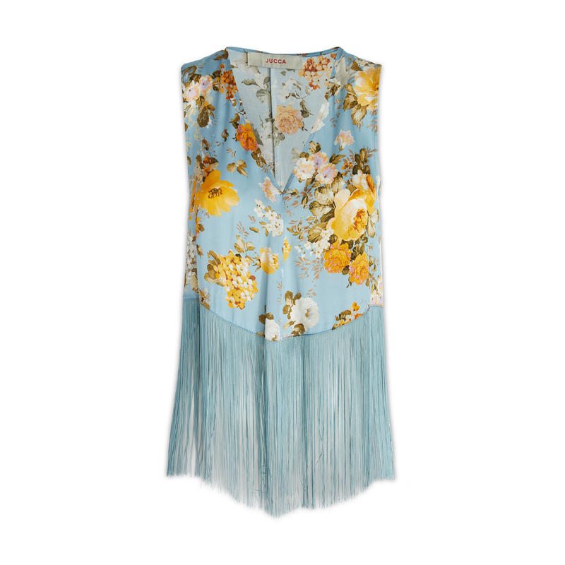 Jucca 女士 SS23 T恤 流苏V领背心