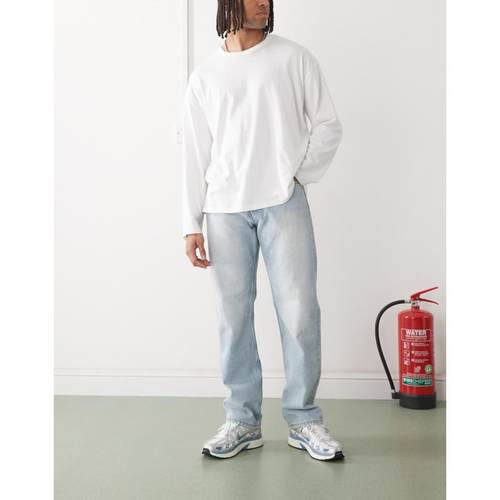 Weekday 男士 牛仔长裤 Space 宽松款直筒牛仔裤(浅蓝)