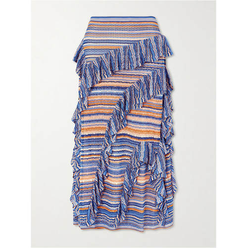 Ulla Johnson 女士 SS26 中长裙 Delila 皱褶针织半身裙