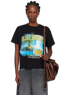 LỰU ĐẠN 女士 T恤 黑色 Slurp Noodles Box T 恤