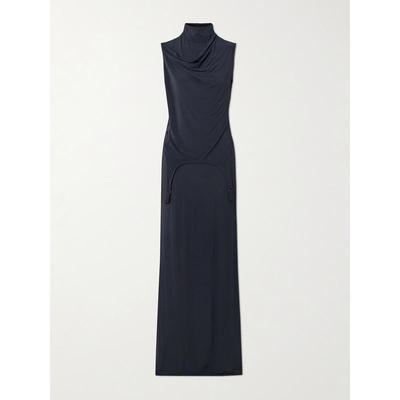 Jean Paul Gaultier 女士秋冬新品 礼服 垂褶弹性针织长款连衣裙