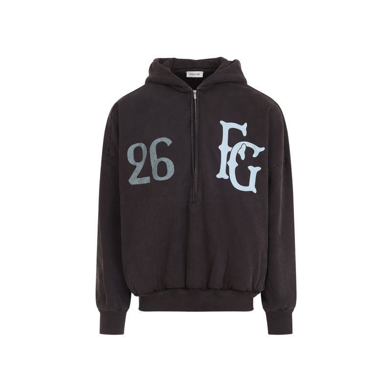 Fear Of God 男士 SS26 卫衣 CLUB HAL 深褐色棉质棒球拉链连帽衫