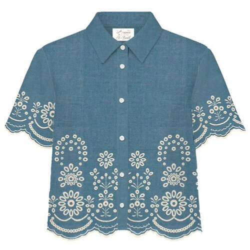 MC2 Saint Barth 女士 SS26 衬衫 SAINT BARTH 牛仔蓝色棉质