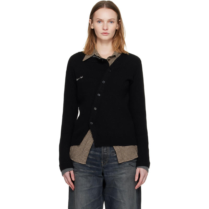 Andersson Bell 女士 开衫 黑色 Button Slim Knit 开衫