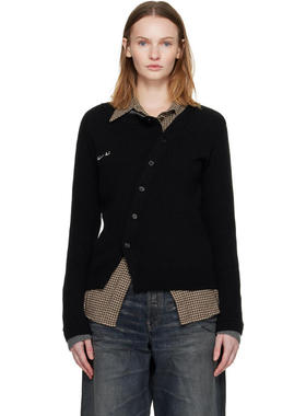 Andersson Bell 女士 开衫 黑色 Button Slim Knit 开衫