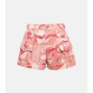 Alessandra Rich 亚历山德拉.瑞秋 女士 牛仔短裤 迷彩色高腰