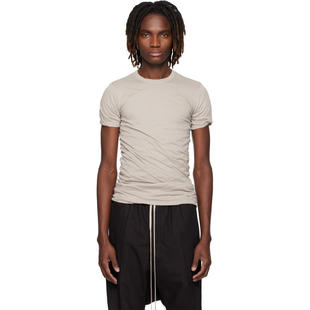 男士 瑞克·欧文斯 T恤 灰白色 Double Rick Temple Owens