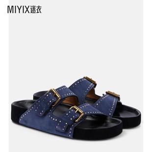 marant Lennyo isabel 女款 铆钉绒面革凉鞋 迷衣时尚