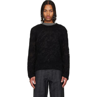 Our Legacy 男士 毛衣 黑色 Double Lock U Neck