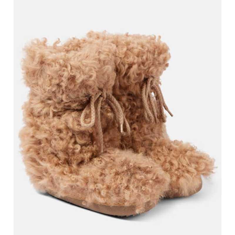 INUIKII 女士 雪地靴 Long 卷曲高筒毛羊皮雪地靴