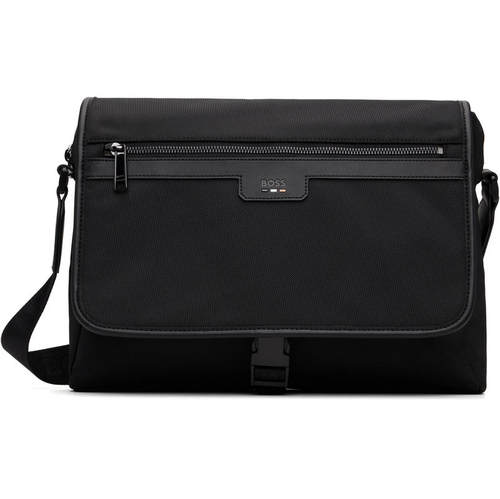 Boss 博斯 男士 斜挎包 黑色 Textured-Fabric Holdall