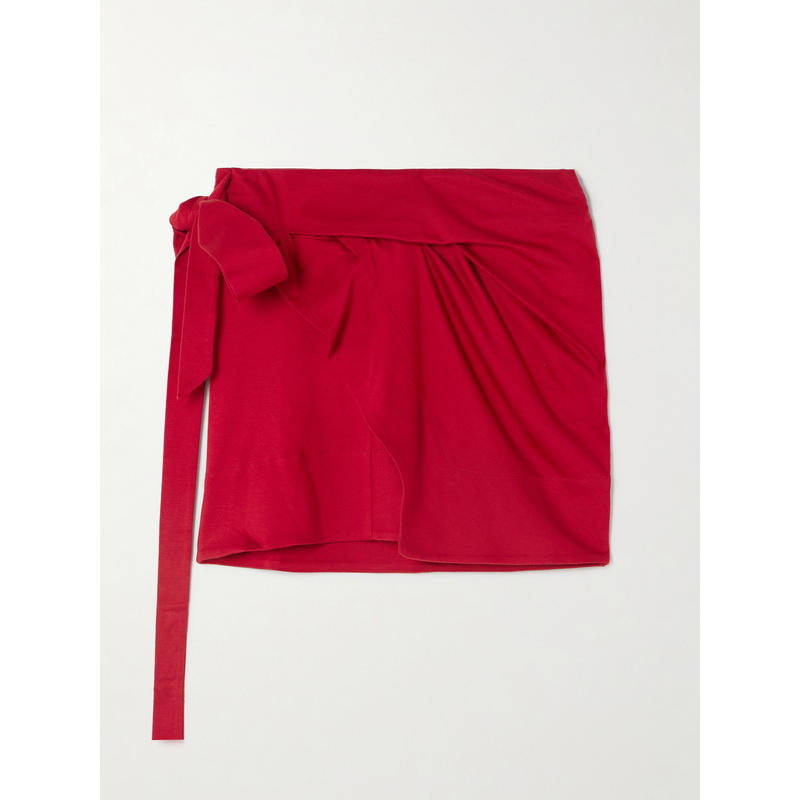 ISABEL MARANT 女士 迷你裙 Berenice 不对称垂褶棉针织迷你裹裙
