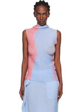 Issey Miyake 女士 背心 蓝色  粉色 Abstract Tint Pleats 背心