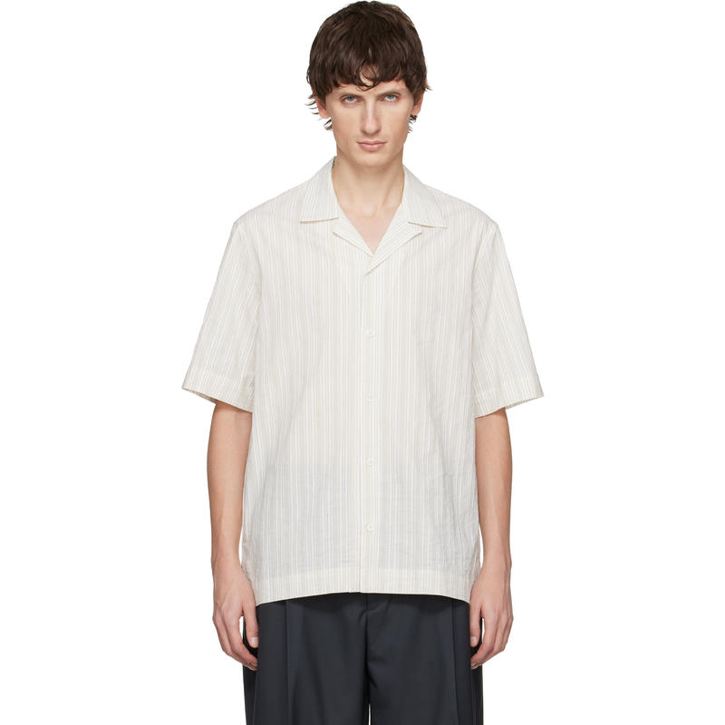 Paul Smith 男士 衬衫 白色 Textured Stripe 短袖衬衫