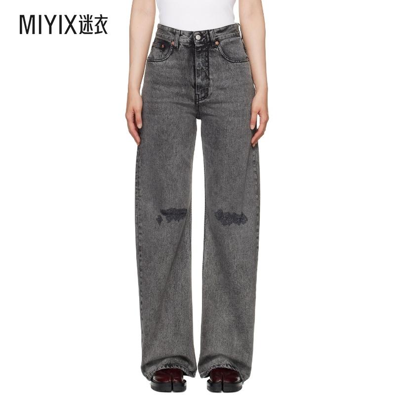MM6 Maison Margiela马吉拉 女士灰色 Two-Tone 5-Pocket 牛仔裤