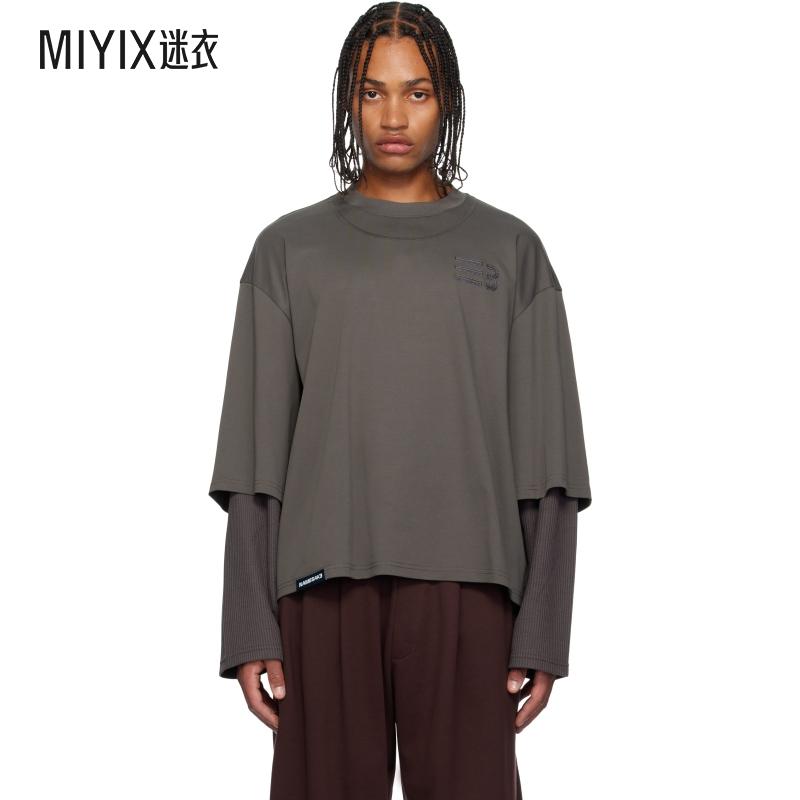 NAMESAKE 男款黑色 Mayo Oversized Globe Double Sleeve T 恤 迷