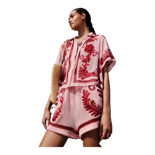 FARM Rio 女士 SS26 泳裤 Light Pink Arabesc Shorts