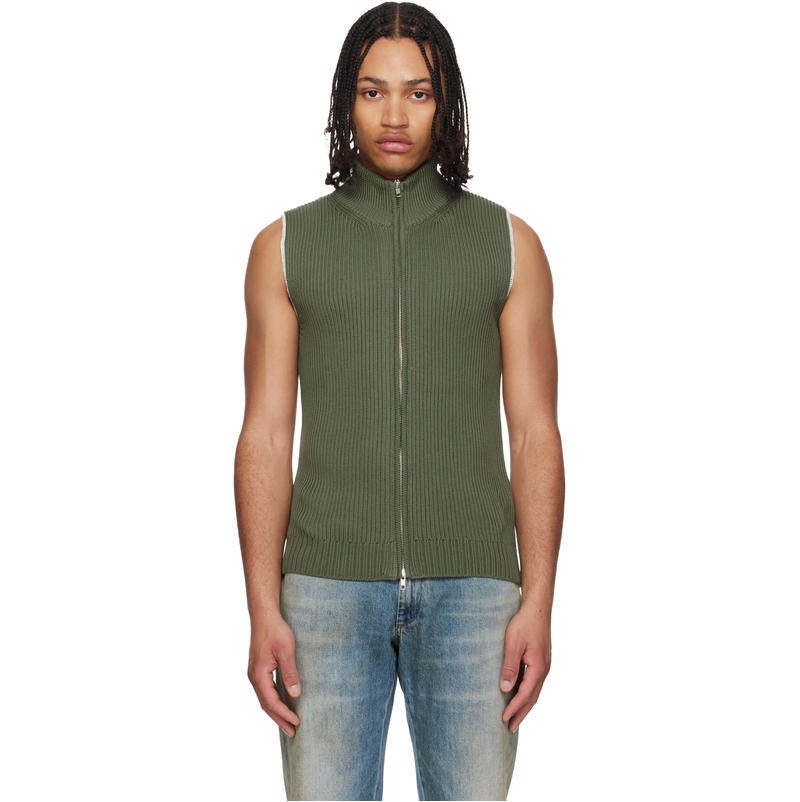 MM6 Maison Margiela 马吉拉MM6 男士 SS26 卫衣 卡其色拉链马甲