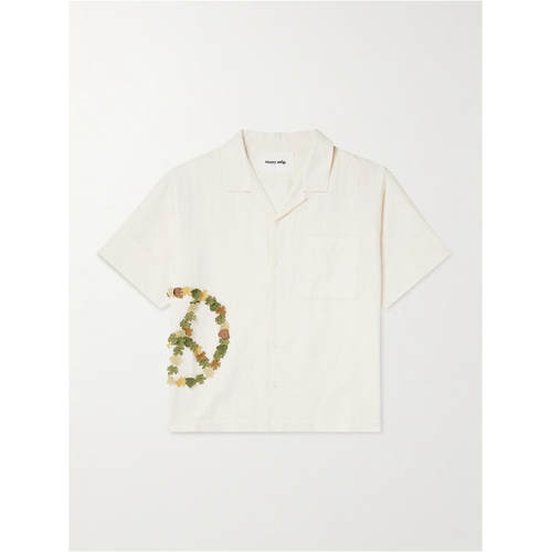 Story mfg. 男士 衬衫 Greetings Camp-Collar 宽松款嵌花有机棉
