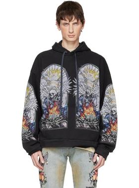 WHO DECIDES WAR BY EV BRAVADO 男士 卫衣 黑色 Skull 连帽衫