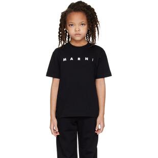 Marni 玛尼 中性（儿童） T恤 黑色 Cotton Logo 儿童 童装