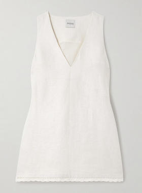 POSSE 女士 SS26 短款连衣裙 Effi 钩花蕾丝边亚麻迷你连衣裙