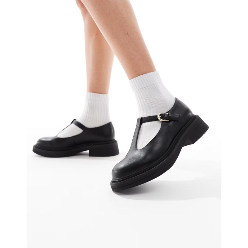 London Rebel 女士 鞋靴 Sophia 粗跟玛丽珍鞋靴(黑色)