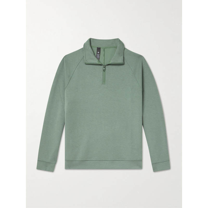 lululemon 男士 卫衣 Recycled-Jersey 光滑胸垫弹力半拉链卫衣