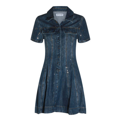 Self-Portrait 女士 FW26 牛仔连衣裙 CHEMISIER 蓝色