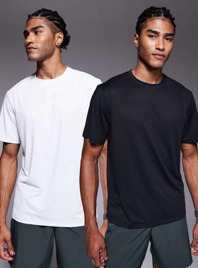 4505 男士 T恤 Icon 训练快干T恤(2件套)(黑色/白色)