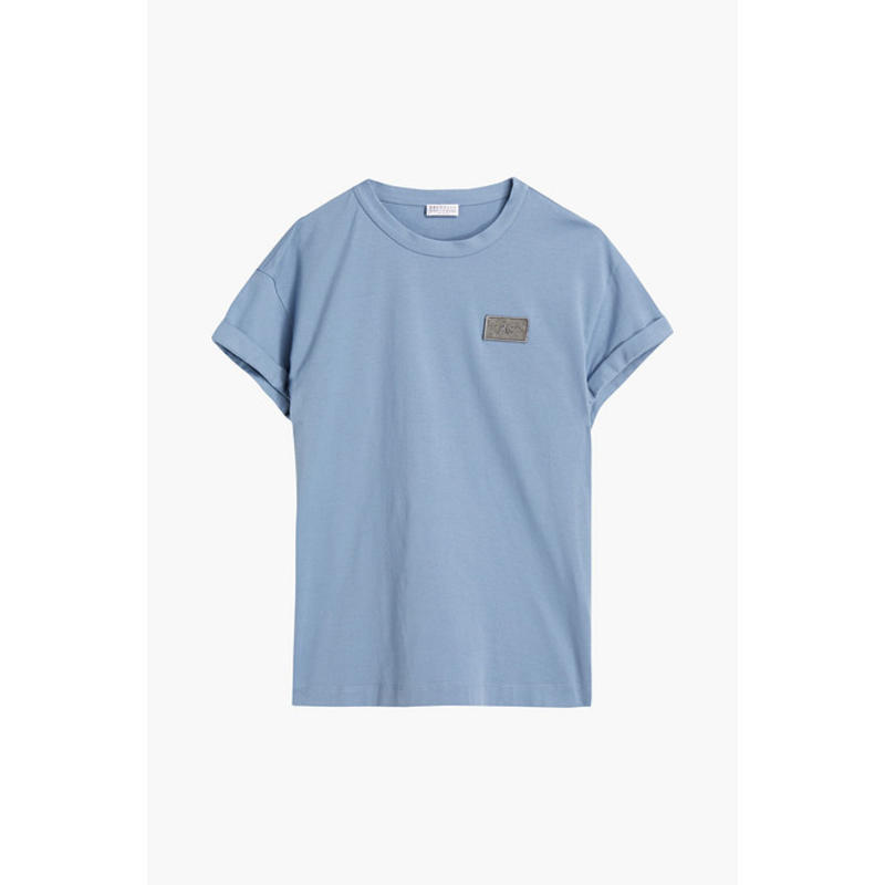 Brunello Cucinelli 女士 T恤 串珠精饰棉针织T恤