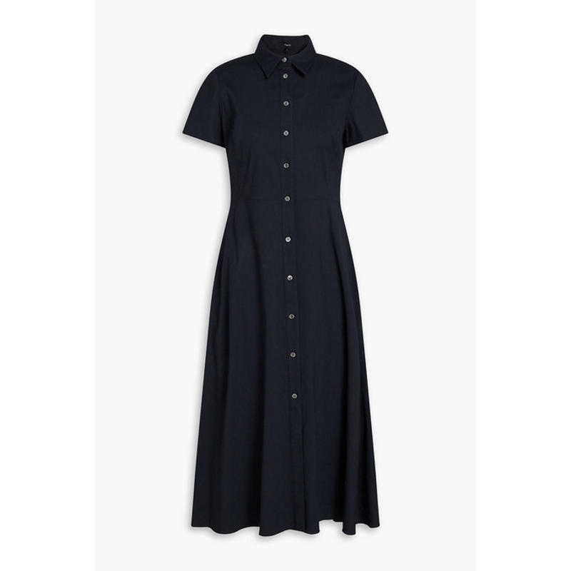 Theory 女士 中长连衣裙 亚麻混纺中长衬衫式连衣裙