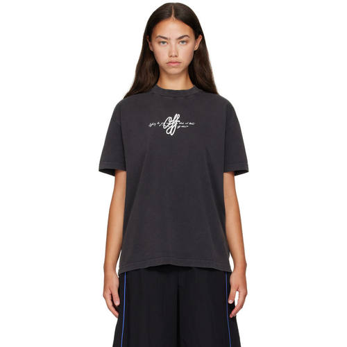 Off-White 女士 T恤 黑色 Off White Stroke