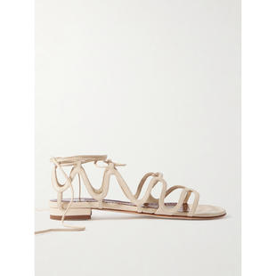 女士 莫罗·伯拉尼克 SS25 凉鞋 皮质 Manolo Fawdaflat Blahnik