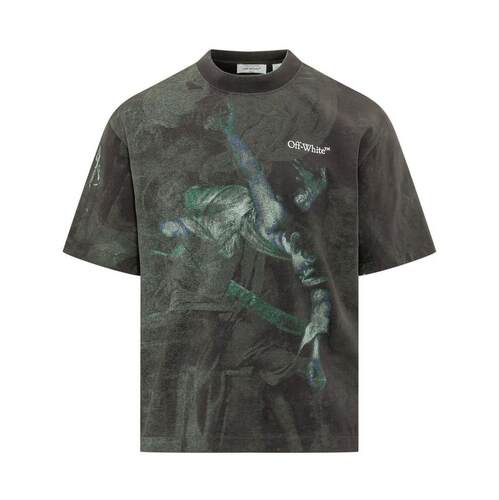 Off-White 男士 SS26 T恤 灰白色徽标印花圆领 T 恤