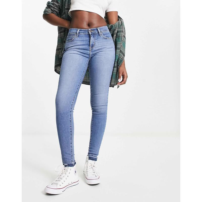 Levi's 女士 牛仔长裤 710 浅水洗超紧身牛仔裤