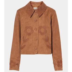 RIXO 女士 夹克 Dionne 贴花缝饰绒面革夹克