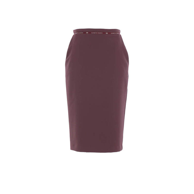 Elisabetta Franchi 女士 FW25 半身裙 標誌緞帶縐紗半身裙