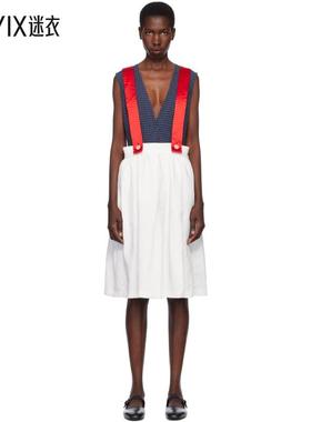 Comme des Garçons 女款白色 Gabardine & Satin 半身裙 迷衣时尚