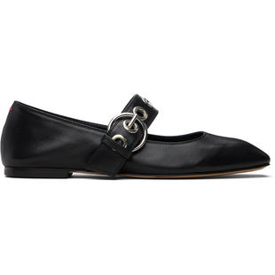 黑色 Uma Eyelet Aeyde 玛丽珍鞋 芭蕾鞋 Leather 女士