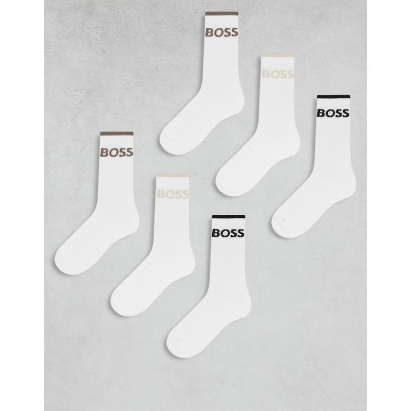 Boss Bodywear 男士 袜子 袜子(6件装)(白色)