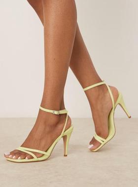 ASOS DESIGN 女士 凉鞋 Nia barely there 设计高跟绿色凉鞋