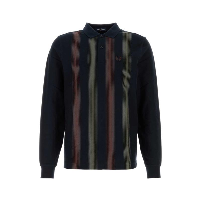 Fred Perry 弗莱德.派瑞 男士 FW25 衬衫 渐变条纹长袖 Polo 衫图片