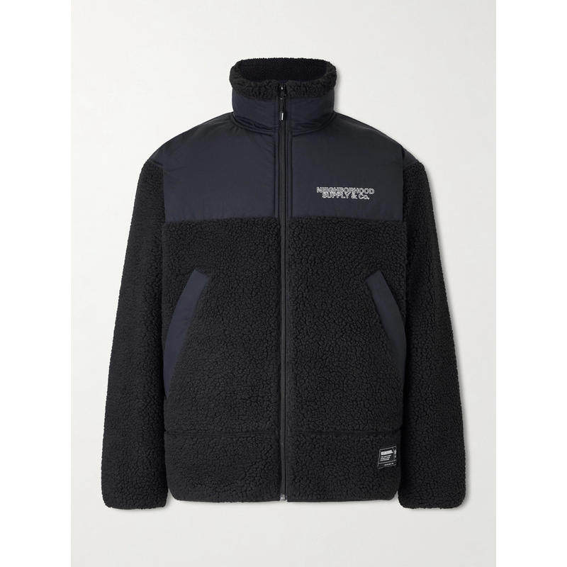 NEIGHBORHOOD 男士 SS26 外套 Shell-Trimmed Logo刺绣抓绒夹克