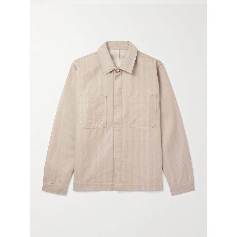 Frescobol Carioca 男士 SS26 夹克 Fonted 人字纹棉质衬衫式夹克,男装,牛仔外套,淘宝优惠券,粉丝福利购,淘宝优惠卷