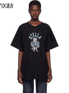 Stella Mccartney 女款黑色 Leopard Mascot T 恤 迷衣时尚