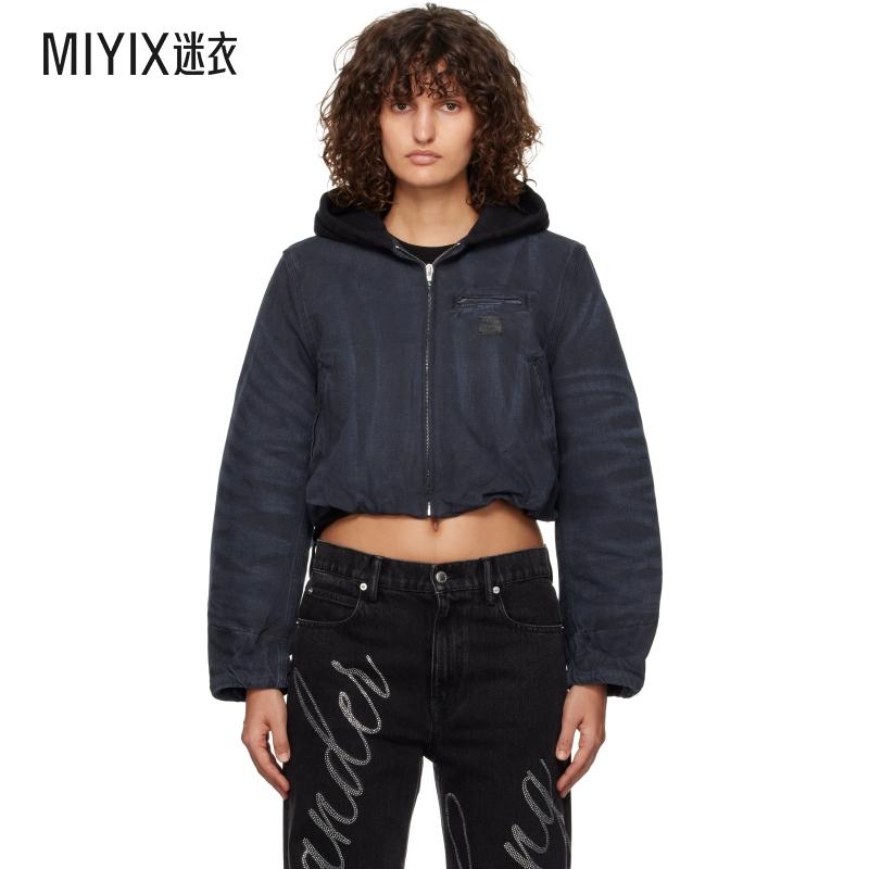 T by Alexander Wang亚历山大王 女款海军蓝 Padded Zip-Up Hoode